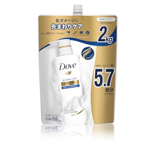 Dove (ダヴ) シャンプー 大容量 詰め替え 2kg モイスチャーケア 【Amazon.co.jp限定】の外観・全体像 画像