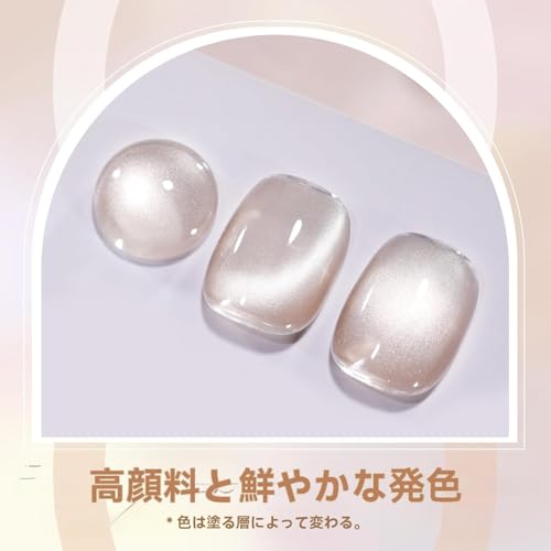 BORN PRETTY マグネットネイル 15ml 磁気 ジェルネイル ガラス玉 猫の目 マニキュア 月光のように 透明 ジェルネイル クリアジェル UV/LED対応（ヌードカラー）の詳細・まとめ 画像