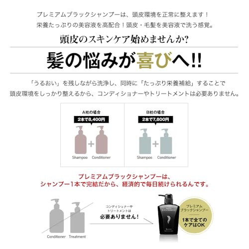 &GINO 頭皮ケア プレミアムブラックシャンプー 400ml【 スカルプ 男性用 メンズ 】の特徴・詳細 画像