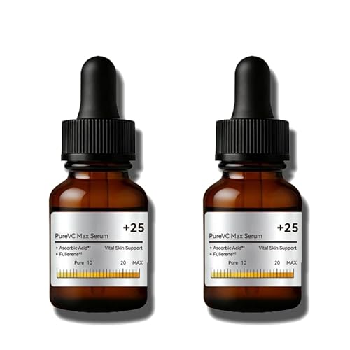 PureVC Max Serum ピュア VC マックスセラム 25% ビタミン C フラーレン配合 高濃度美容液 うるおい補水 毛穴・くすみ・肌ザラツキケア 15mL (2本)の外観・全体像 画像