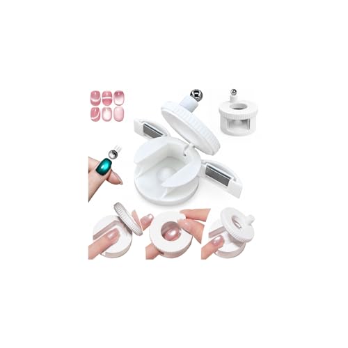 ネイル用マグネット 強力 N40マグネット 360度回転式 爪用磁石 3D キャットアイ ネイルジェル磁気ツール ジェルネイル マグネット 磁石 強力 均一な磁力 初心者向け 簡単操作 サロン用 家庭用 練習用 爪ケア 第三世代-両側開閉可能(ホワイト) 1