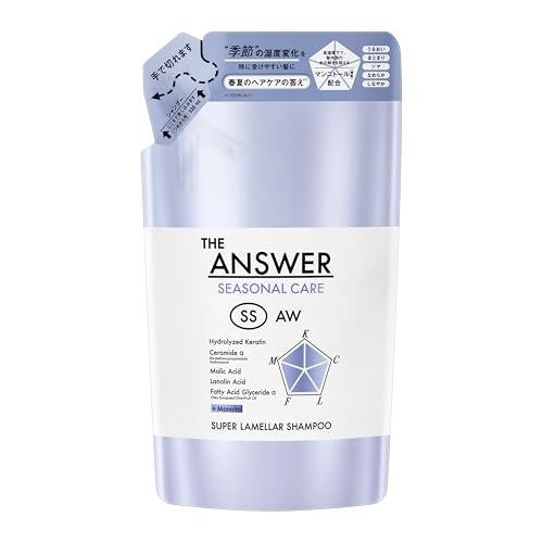 【THE ANSWER】 ジアンサーシーズナルケア ＳＳ スーパーラメラシャンプー つめかえ用 320ml ジャスミン＆マンダリンオレンジの香り 美髪5大必須成分配合 髪質改善 くせ毛 ノンシリコーン処方 塗り洗い 1