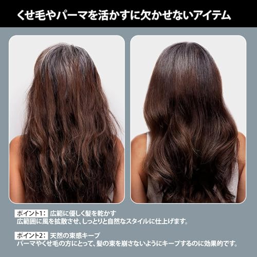 Jemwin ディフューザー 折りたたみ ドライヤーアタッチメント 42-80mm対応 広口 ブラック パーマ くせ毛 ナチュラルドライ 旅行用 コンパクト 収納便利 サロン品質 (折り畳まれた/黒)の特徴・詳細 画像