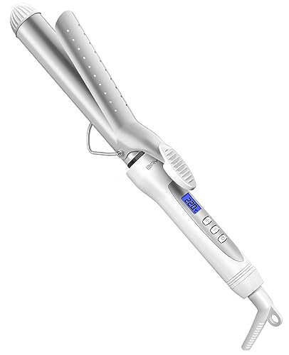 BAYATA コテ 32mm ヘアアイロン カールアイロン 100℃～220℃調節可能 25段階温度調節 プロ仕様 100V-240V海外対応 60分自動オフ ロングパイプ なめらか ロング/ショートヘア ボブ ふわふわカール 1