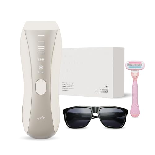 Yete（エイティー）脱毛器 IPL 冷感無痛ケア SHR連続照射 スキンセンサー搭載 自動/手動方式 6段階レベル 無限照射回数 VIO対応 全身対応可能 レディー脱毛器 家庭用 男女兼用 PSE安全認証済み 日本語取扱説明書付き 1