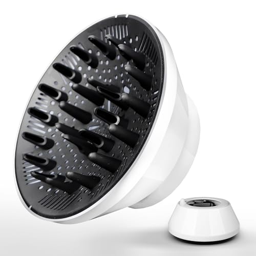Segbeauty ディフューザードライヤー ヘアドライヤーディフューザー 白い ホワイト 対応口径 42ミリ-80ミリ 温風拡散器 簡単装着 拡散 ノズル ヘアドライヤー アタッチメント サロンツール カーリーヘア（4.2cm-8cm) 1