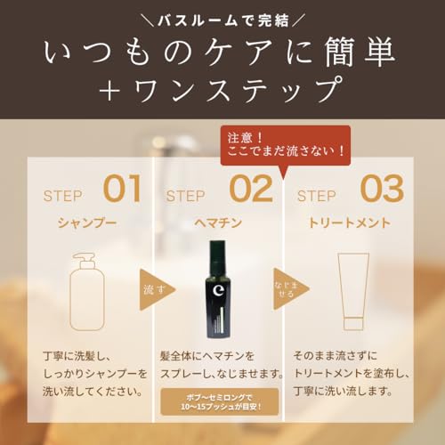 ヘマチン 原液 髪質改善 スプレー epo エポ プレミアム 高濃度 洗い流すトリートメント 美容液 インバス プレゼント ギフト （45mL）の特徴・詳細 画像