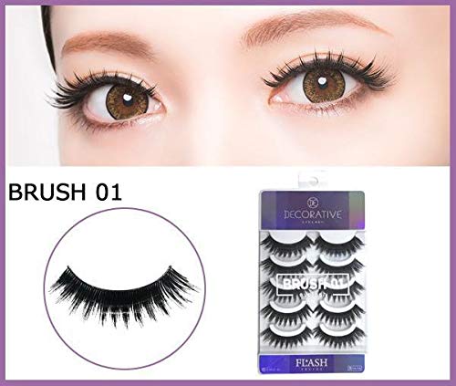 DECORATIVE EYES(デコラティブアイズ) DECORATIVE EYELASH デコラティブアイラッシュ つけまつげ 上まつげ用 FLASHシリーズ BRUSH ブラッシュ01 SE49064 5ペア (x 1)の詳細・まとめ 画像