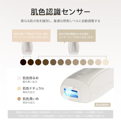 Yete（エイティー）脱毛器 IPL 冷感無痛ケア SHR連続照射 スキンセンサー搭載 自動/手動方式 6段階レベル 無限照射回数 VIO対応 全身対応可能 レディー脱毛器 家庭用 男女兼用 PSE安全認証済み 日本語取扱説明書付きの特徴・詳細 画像