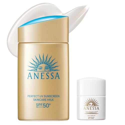 アネッサ 日焼け止め パーフェクトUV スキンケアミルク NA デイセラムN小型付き 60mL+6mL SPF50+ ・ PA++++ 顔・からだ用 化粧下地 ウォータープルーフ ANESSA 【Amazon.co.jp限定】 1