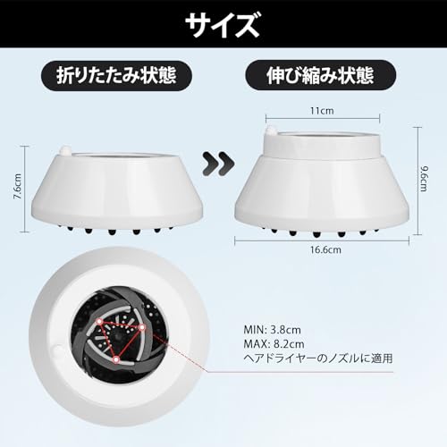 Segbeauty ディフューザードライヤー ヘアドライヤーディフューザー 白い ホワイト 対応口径 42ミリ-80ミリ 温風拡散器 簡単装着 拡散 ノズル ヘアドライヤー アタッチメント サロンツール カーリーヘア（4.2cm-8cm)の詳細・まとめ 画像