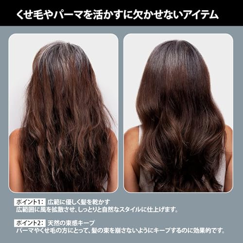 Segbeauty ディフューザードライヤー ヘアドライヤーディフューザー 白い ホワイト 対応口径 42ミリ-80ミリ 温風拡散器 簡単装着 拡散 ノズル ヘアドライヤー アタッチメント サロンツール カーリーヘア（4.2cm-8cm)の特徴・詳細 画像