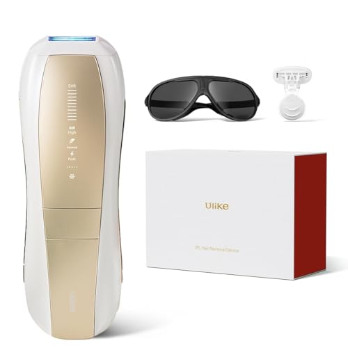 【正規品】Ulike 脱毛器 Air10 光美容器 髭/脇/VIO/脚/腕 全身対応可能 週に3回で効果実感 【メーカー2年保証/特許取得済みサファイア冷却技術でほぼ無痛】 自動連続照射 時短ケア ダブルランプ SHRモード付き 家庭用光美容器 メンズ レディース (ホワイトゴールド) 1