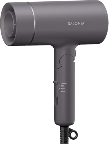 SALONIA サロニア グロッシーケア ドライヤー ツヤ髪 速乾 軽量 ヘアドライヤー グレー 【Amazon.co.jp限定】 1
