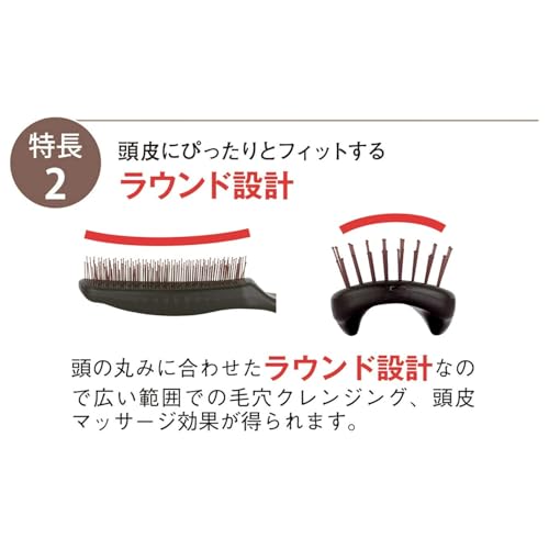 貝印 KAI 【髪の毛が絡まりにくい】 ヘアブラシ ドクターズ スカルプケア ヘアケアブラシ ショート 頭皮マッサージ シャンプーブラシ 頭皮ケア KQ1602の特徴・詳細 画像