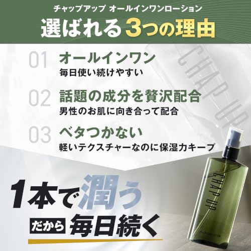 【乾燥知らずの肌へ】 チャップアップ オールインワン ローション 化粧水 メンズ スキンケア レチノール アゼライン酸 PDRN 150mL×1本の特徴・詳細 画像