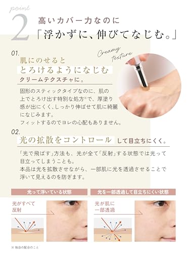 【濃いシミ・クマも簡単カバー】薬用美白コンシーラー SPF39 PA++ エクスボーテ スティックタイプ 自然仕上げ 高カバー (ナチュラルスキンカラー, 1本) マードゥレクスの特徴・詳細 画像