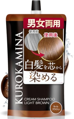 【AGAクリニック×製薬会社 共同開発】KUROKAMINA クリームシャンプー 白髪用シャンプー 敏感肌用 ライトブラウン 300g 1