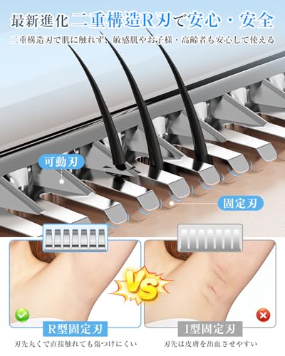 【2026美容家絶賛型】 シェーバー レディース 電気シェーバー 女性 メンズ 無痛脱毛 安全 VIO シェーバー 電動シェーバー 全身 3in1多機能ヘッド Type-C充電式 IPX7防水 乾湿両用 水洗い可 ボディシェーバー ムダ毛処理 脇 腕 VIO 男女兼用 軽量（パールホワイト）の特徴・詳細 画像