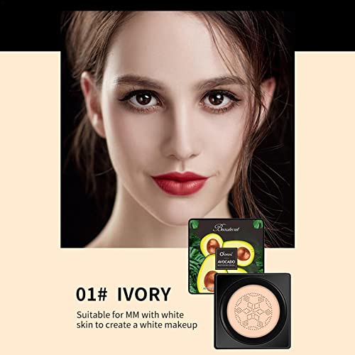 Cushion Foundation | BBクリームファンデーション CCクリーム|リキッドファンデーション BBアボカド抽出物を添えたクリーム、自然なヌードメイクのために明るくし続ける保湿コンシーラー(Ivory)の特徴・詳細 画像